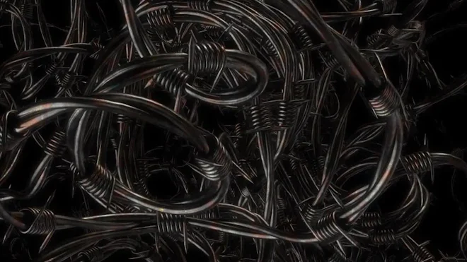 Tangled Barbed Wire Drawing
