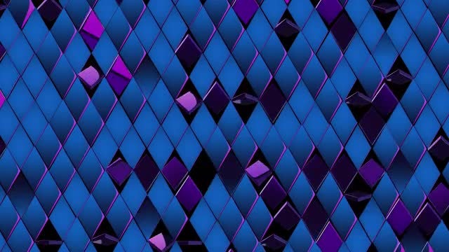 Shiny, Metallic Blue-Purple Rhombus: Stock Motion Graphics