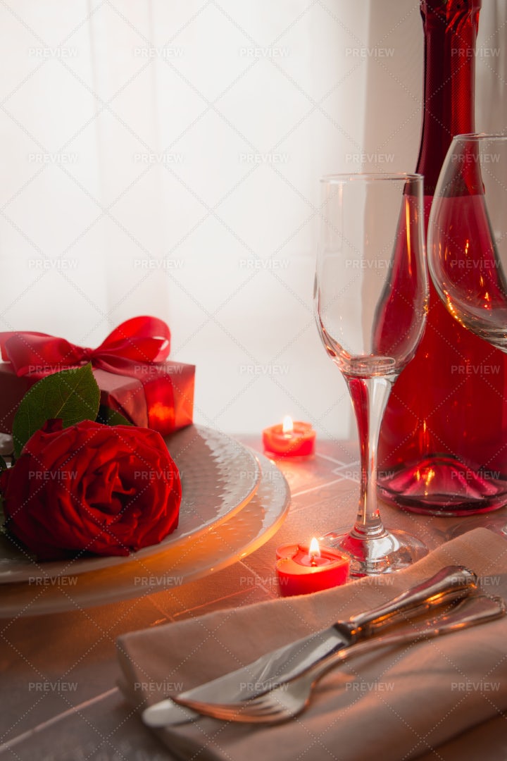 Valentines Day Table: Stock Photos