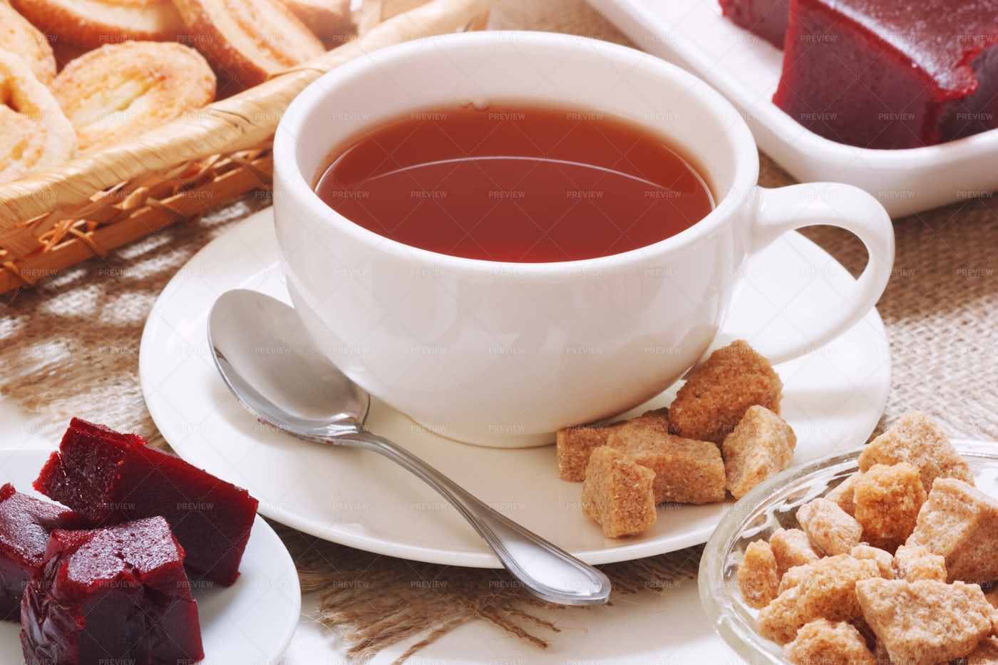 Tea With Sweets: Stock Photos