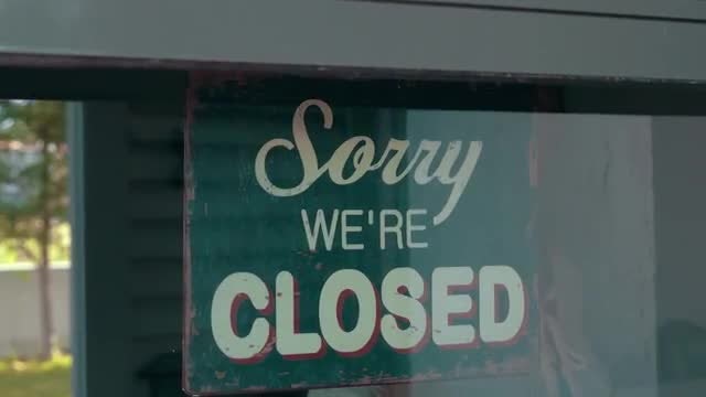 Woman Opening Cafe Or Store: Stock Video