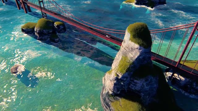Golden Gate Bridge Aerial Shot: Stock Motion Graphics
