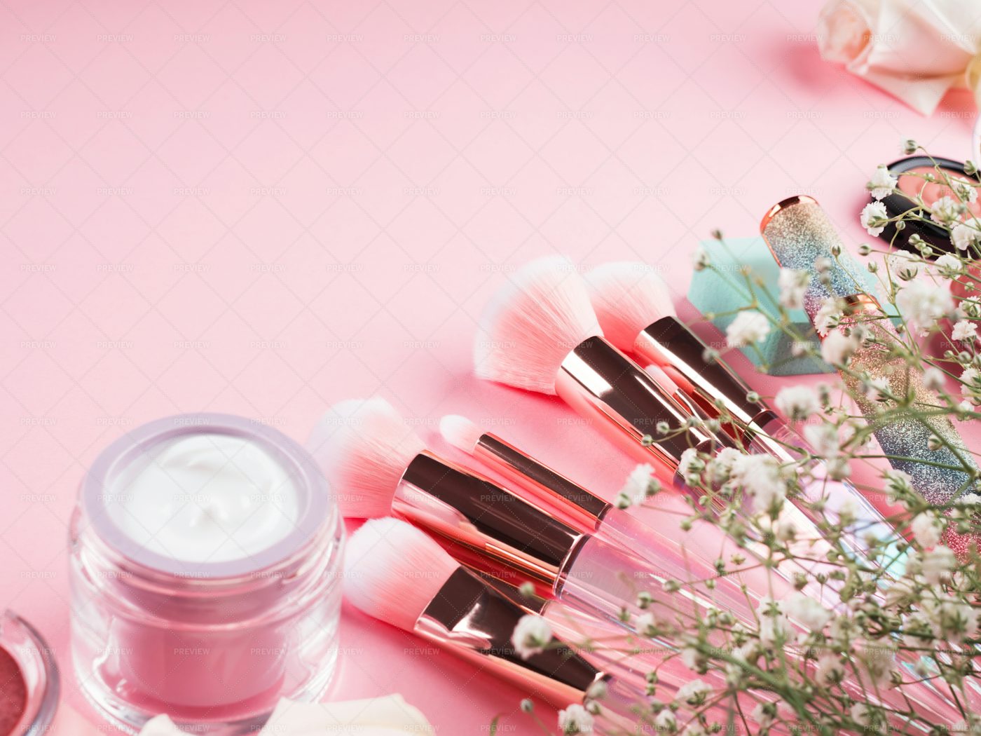 Pink Make Up Products: Stock Photos