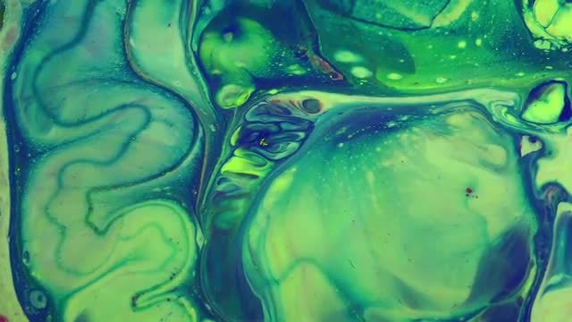 Abstract Green Psychedelic Paint : Stock Video