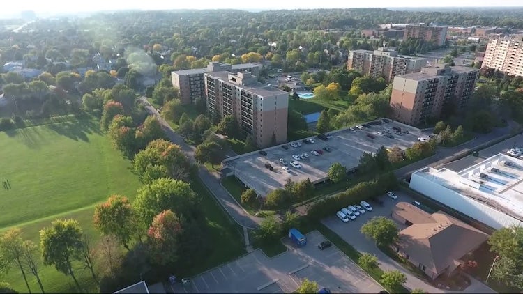 Apartment Complexes With Green Park: Stock Video