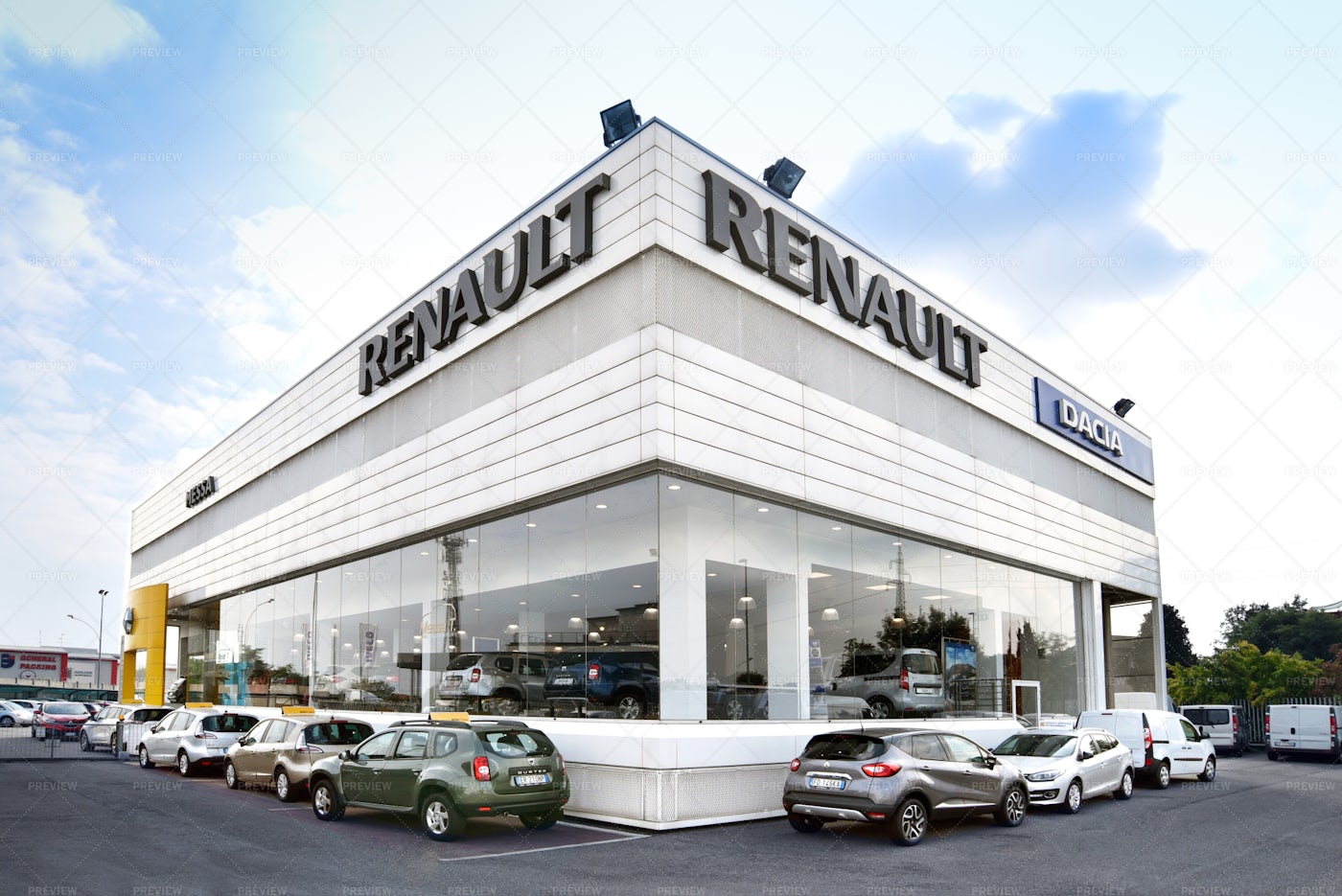 Renault And Dacia Car Dealer: Stock Photos
