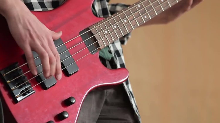 Man Playing Bass Guitar: Stock Video