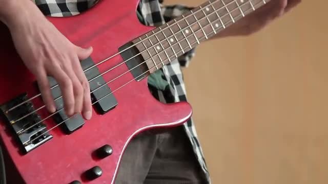 Man Playing Bass Guitar: Stock Video