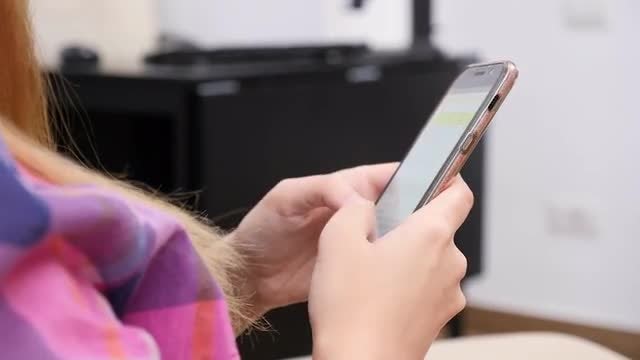 Closeup Of Texting On Smartphone: Stock Video