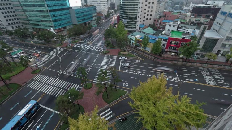 Time Lapse Of Busy Intersection : Stock Video