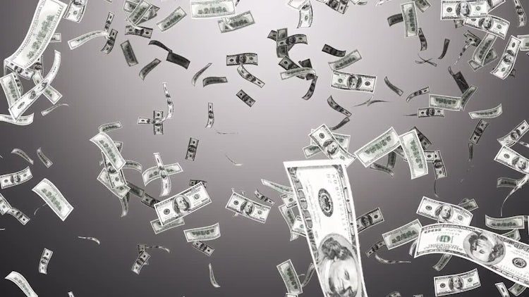 Falling Hundred Dollar Bills: Stock Motion Graphics