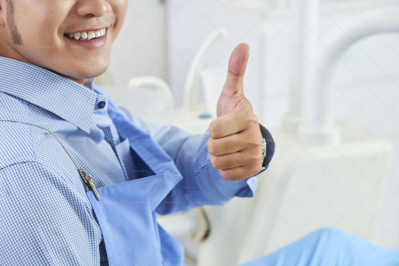 Happy Patient In Dental Office: Stock Photos