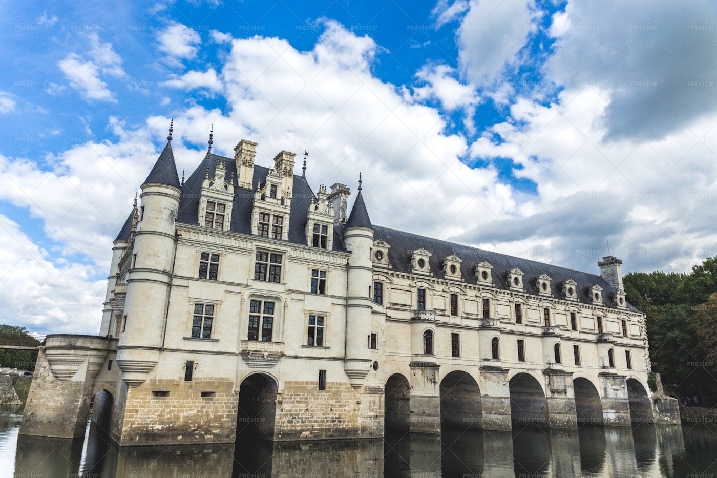 Chateau De Chenonceau Castle: Stock Photos