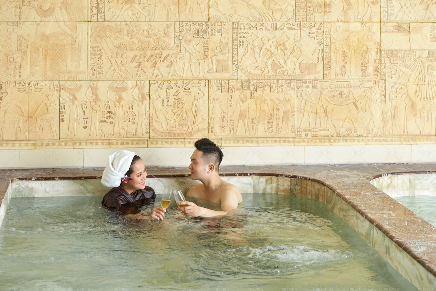 Couple In Hot Tub: Stock Photos
