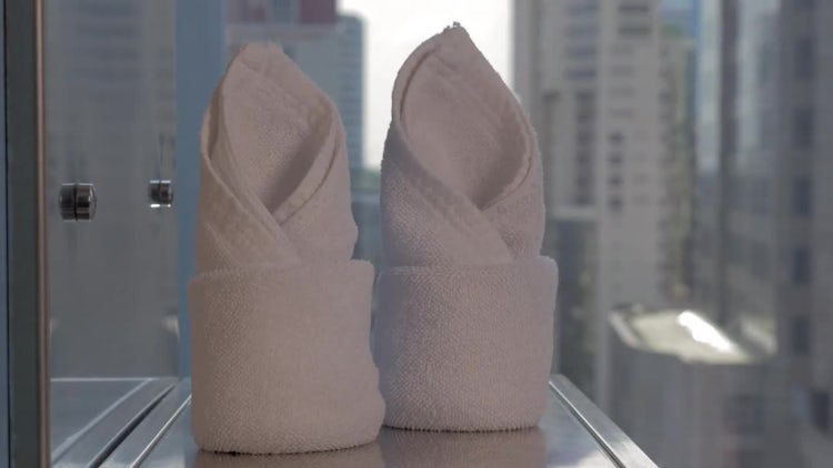 Towels In Bangkok Hotel: Stock Video