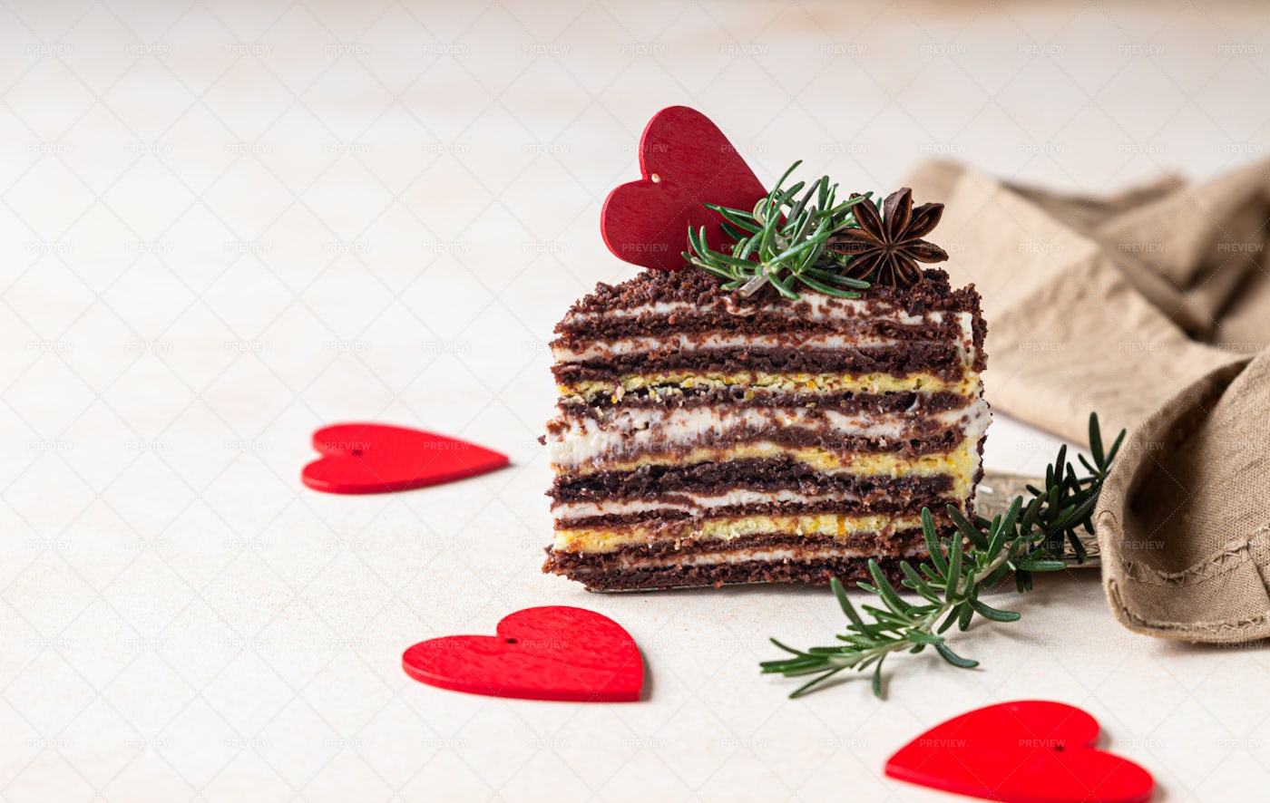 Chocolate Layered Cake: Stock Photos