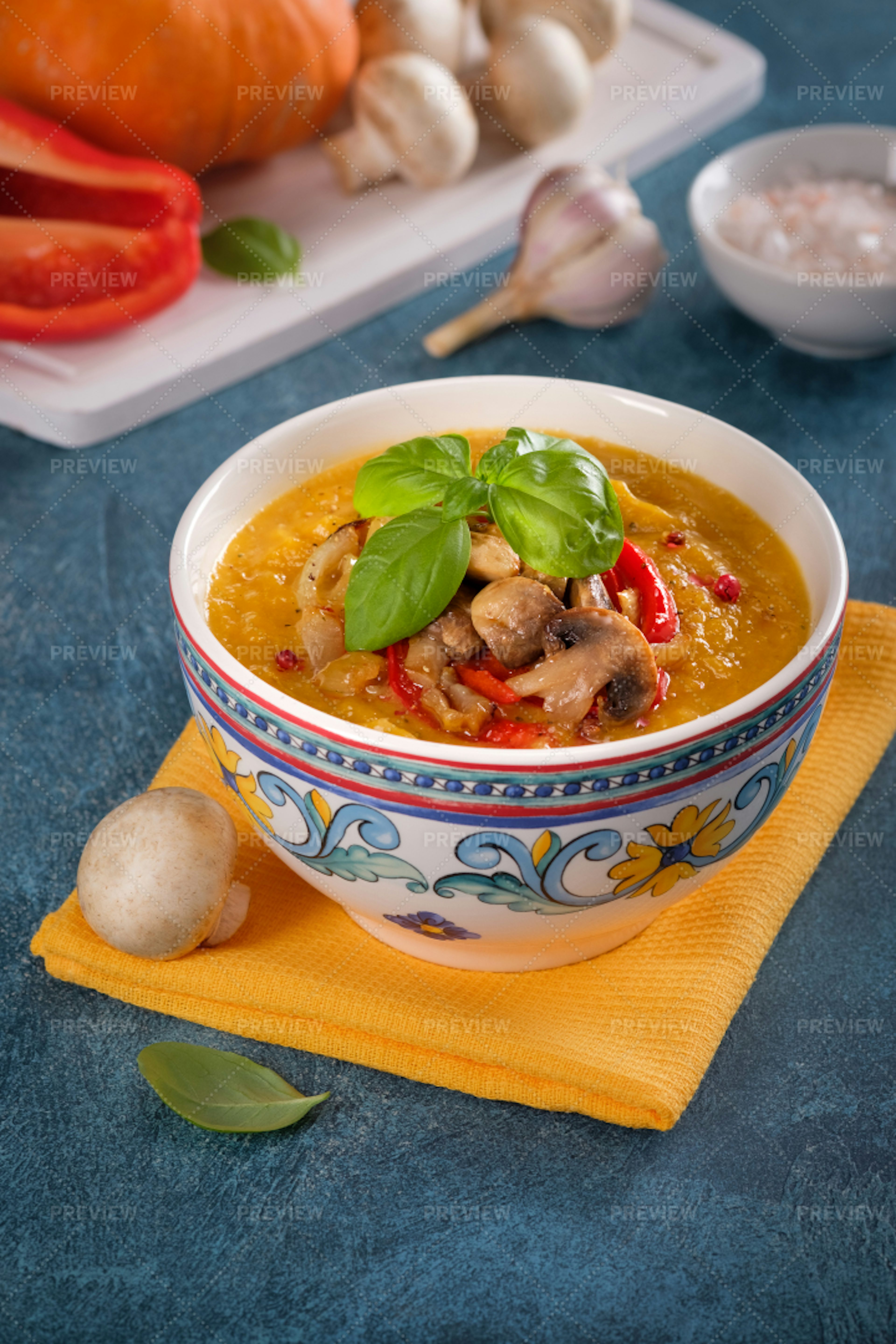 Soup On Table - Stock Photos | Motion Array