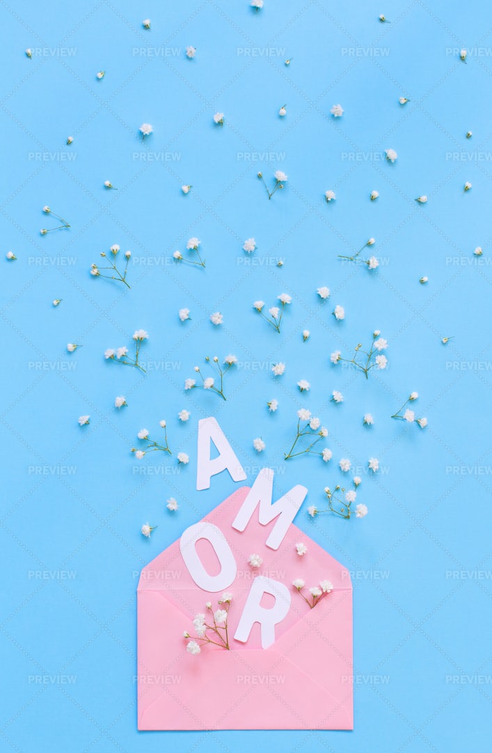 Envelope And Word AMOR: Stock Photos