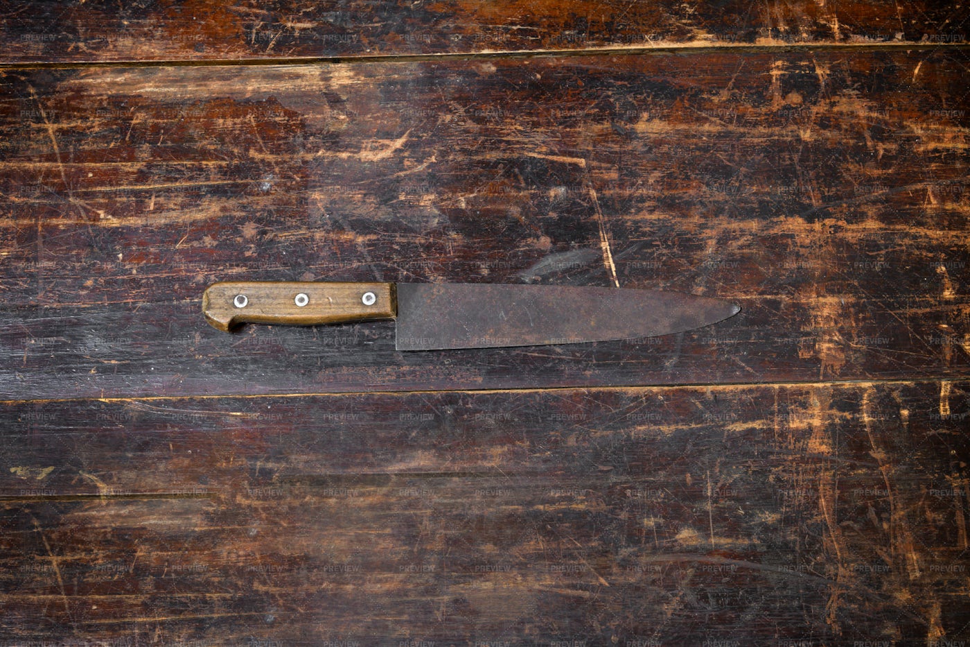 Old Rusty Kitchen Knife: Stock Photos