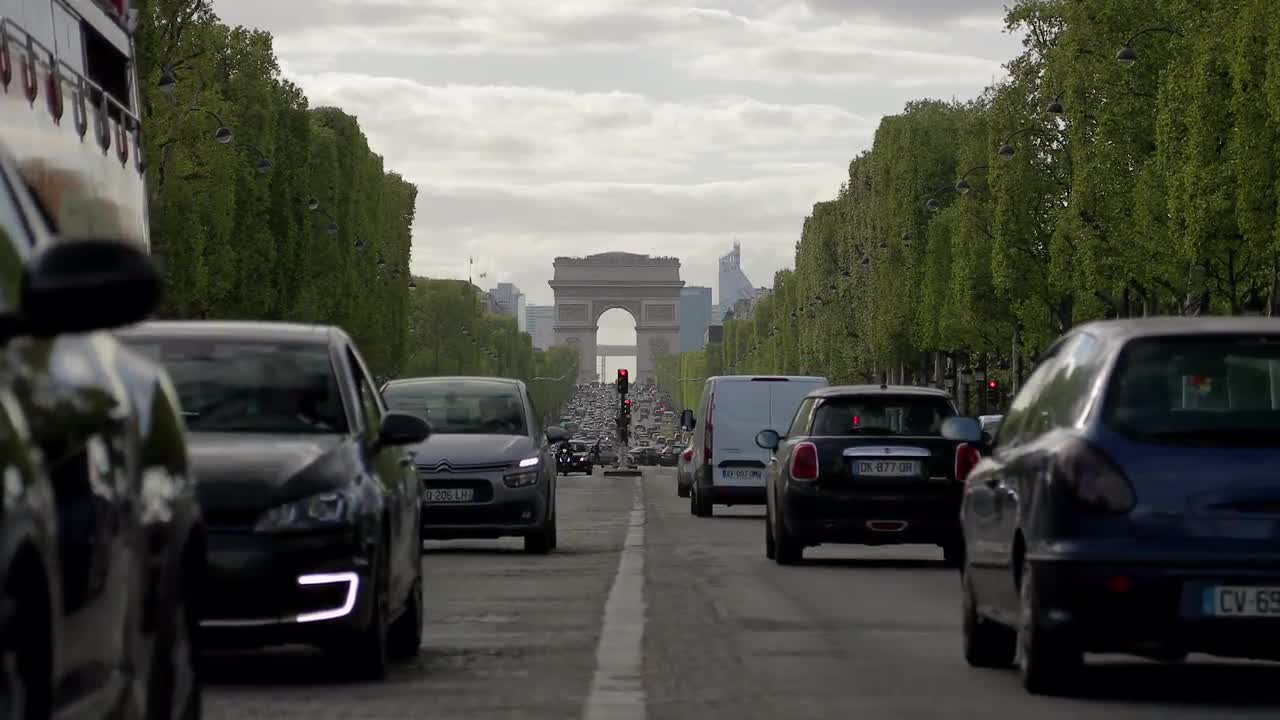 Arc De Triomphe Traffic In Paris - Stock Video | Motion Array