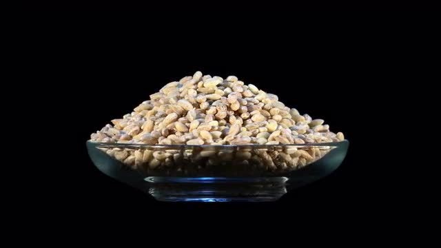 Bowl With Pearl Barley Rotating: Stock Video