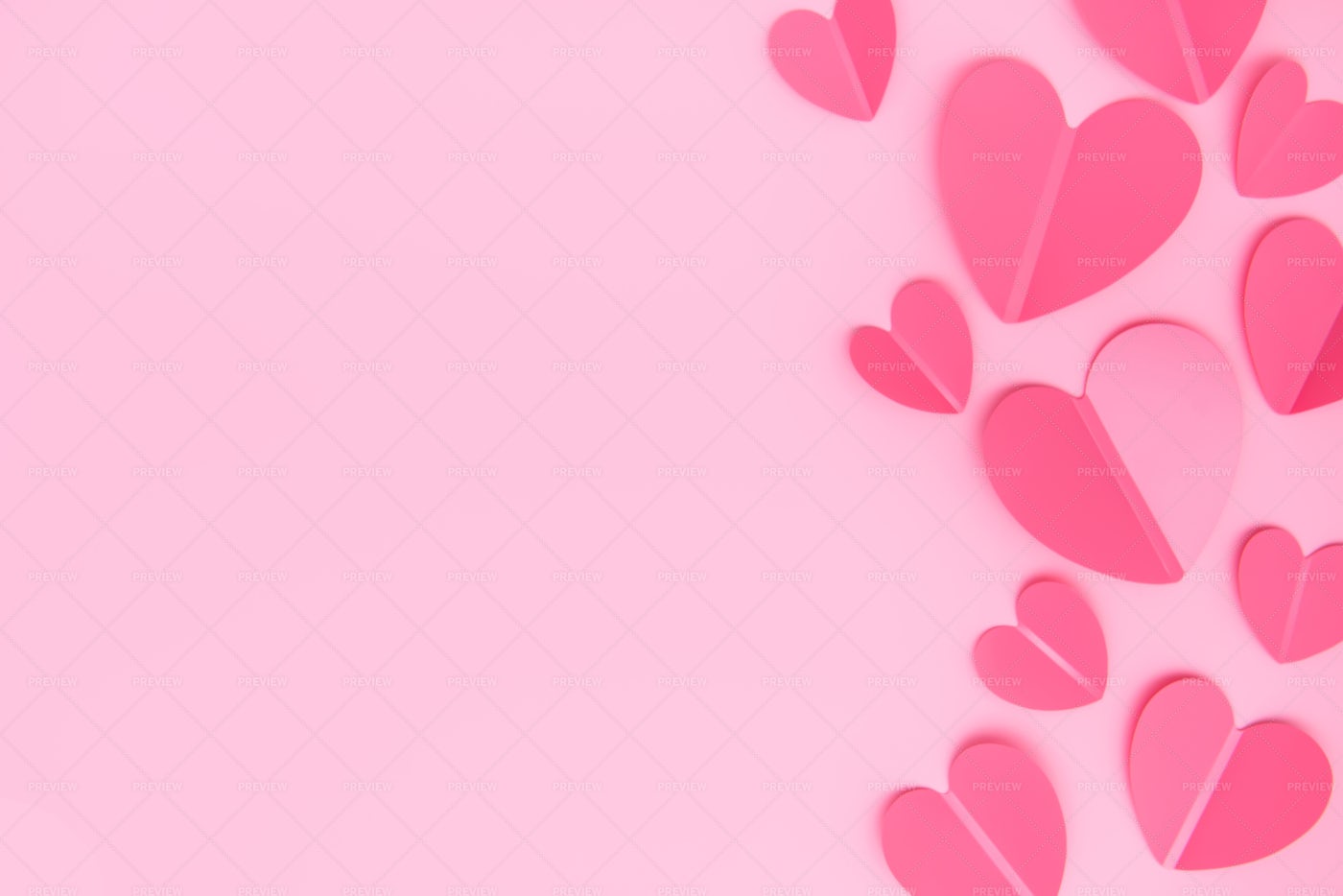 Pink Paper Hearts - Stock Photos | Motion Array