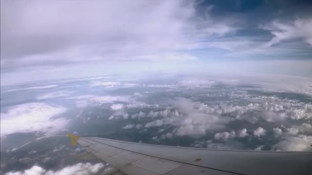 Cloudscape From Inside The Plane: Stock Video