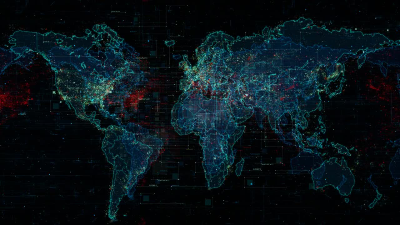Digital World Map Background - Stock Motion Graphics | Motion Array