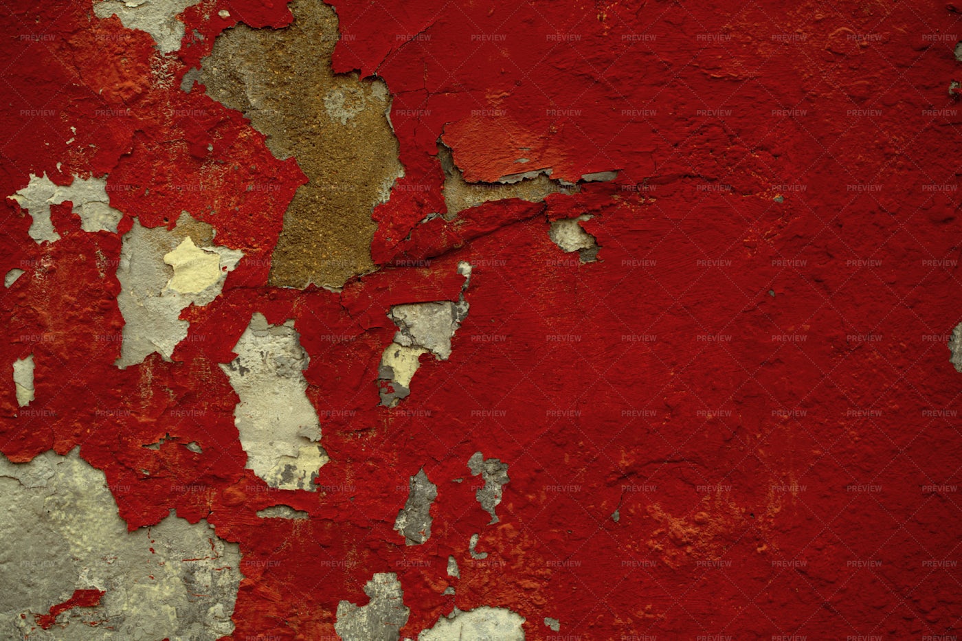 A Flaking Red Wall: Stock Photos