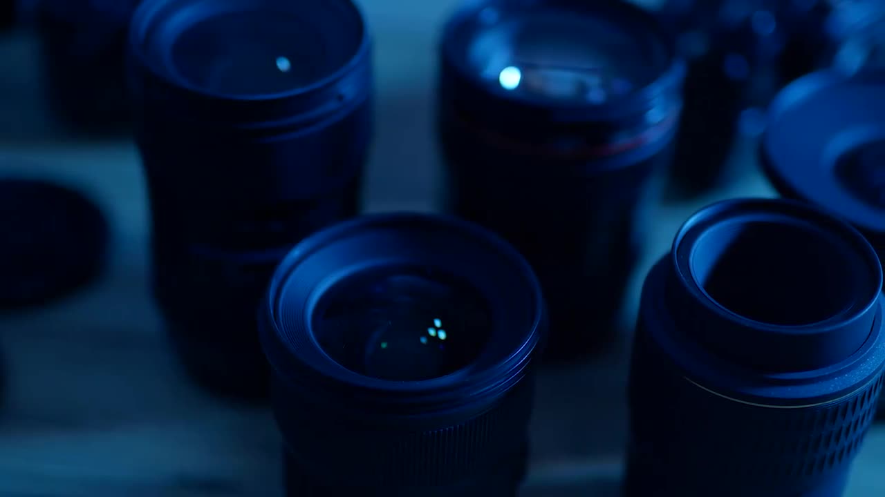 Close-Up Of Camera Lenses - Stock Video | Motion Array