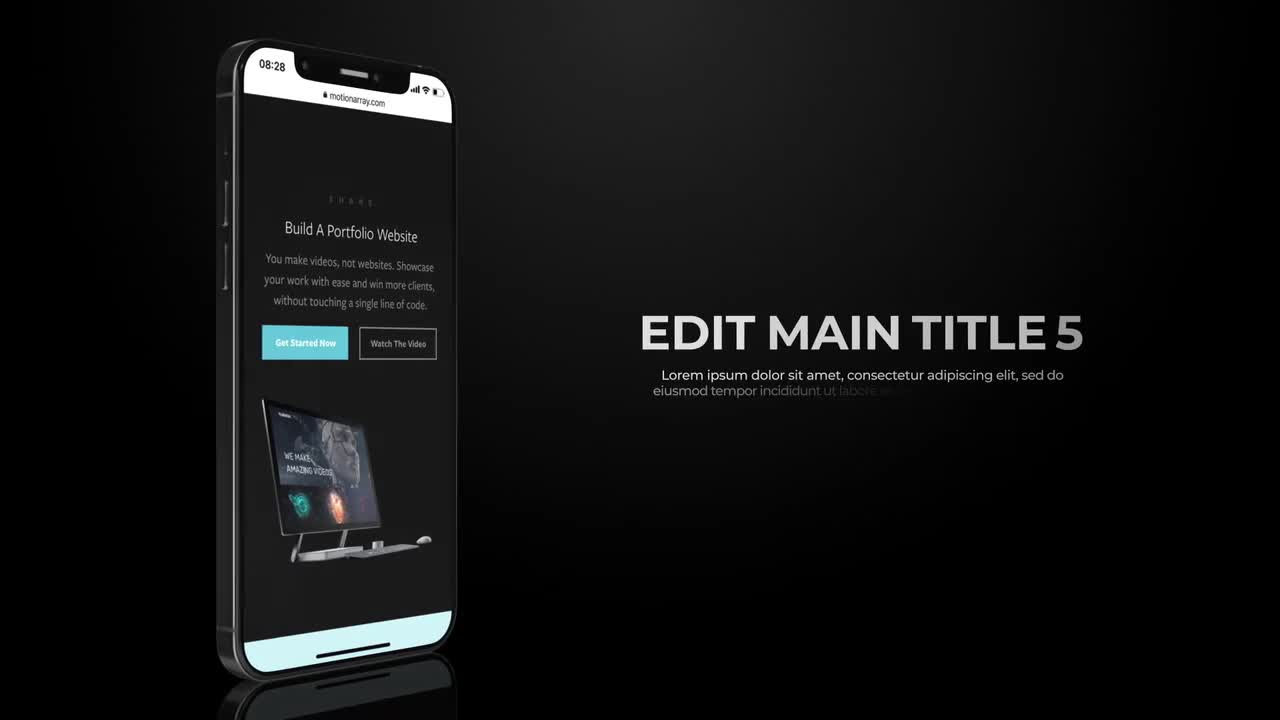 Dark Phone 12 Mockup After Effects Templates Motion Array