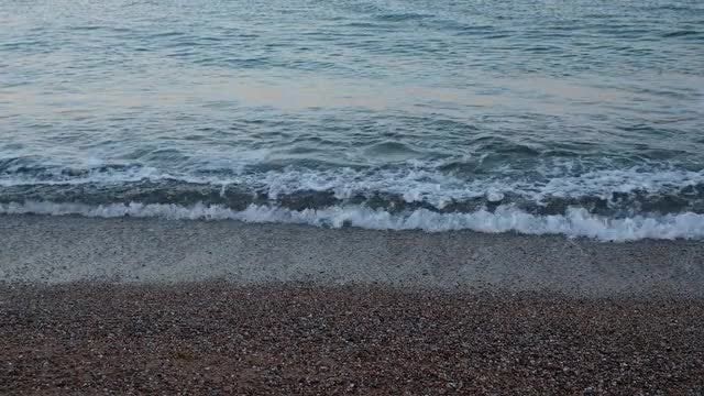 Waves Washing Up On Beach: Stock Video
