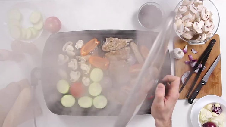 Lifting The Lid From Grill: Stock Video