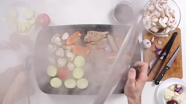 Lifting The Lid From Grill: Stock Video
