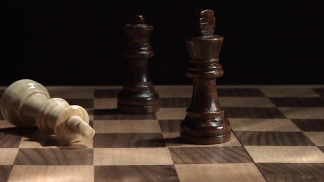 Man thinking about next chess move gets checkmate - Free Stock Video