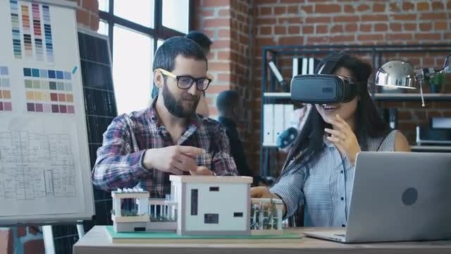 Architects Using Virtual Reality Goggles: Stock Video