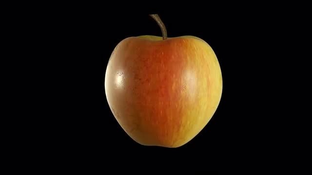 Yellow-Red Apple: Stock Motion Graphics