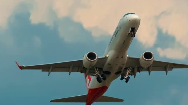 Large White Airliner Taking Off: Stock Video