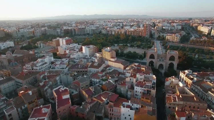 Aerial View of Valencia: Stock Video