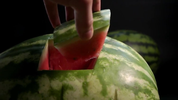Square Piece Of Ripe Watermelon : Stock Video