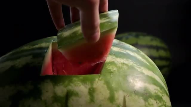 Square Piece Of Ripe Watermelon : Stock Video