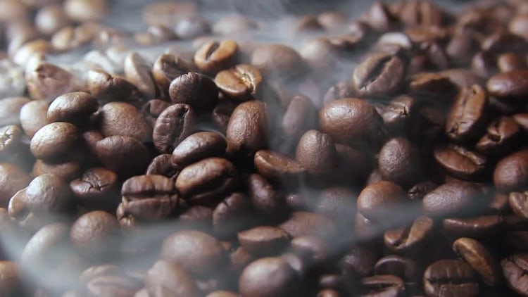 Brown Coffee Beans Being Roasted: Stock Video