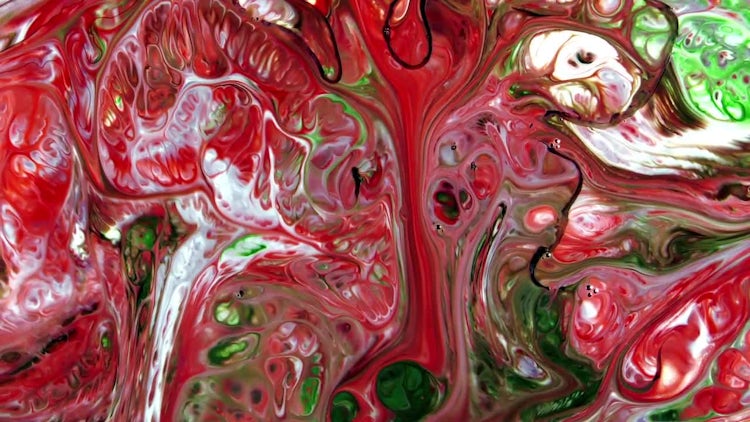 Dreamy Red Ink Spread Explode: Stock Video