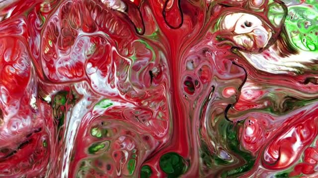 Dreamy Red Ink Spread Explode: Stock Video