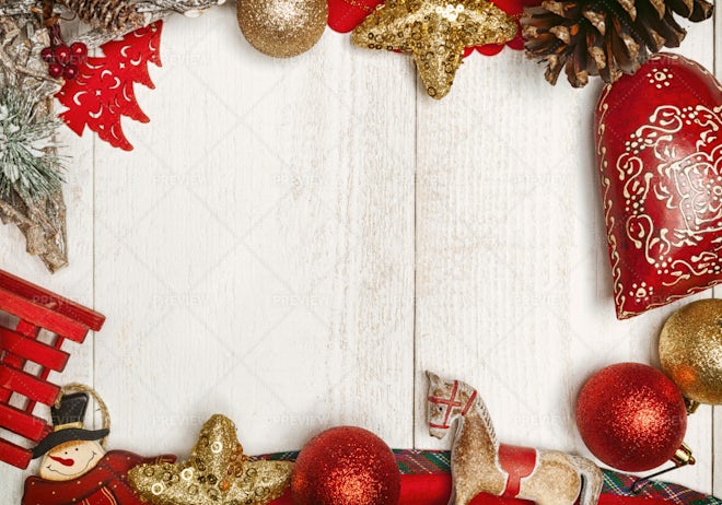 red and gold christmas border