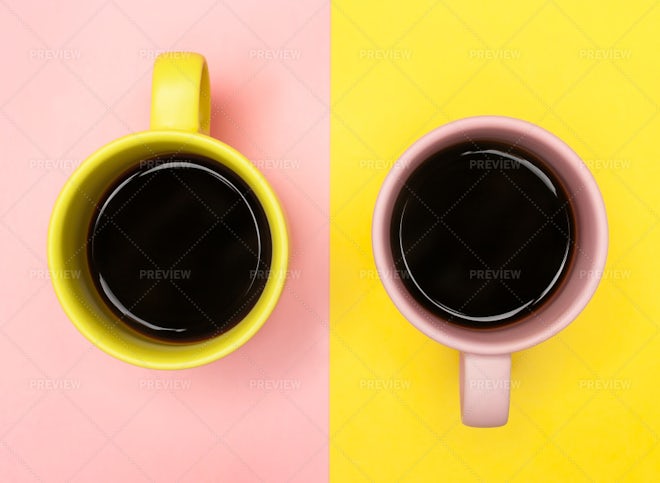 Two-Tone Fluorescent Yellow Coffee Stock Photo - PixelTote