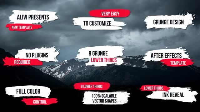 Grunge Ink Lower Thirds: Motion Graphics Templates