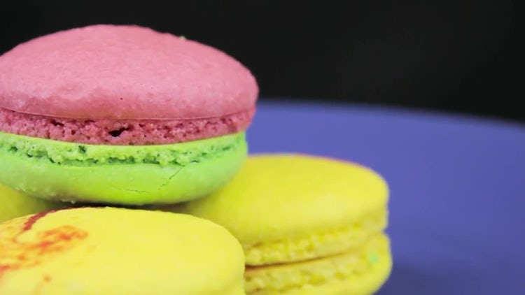 Macaroon Cookies On Rotating Display: Stock Video
