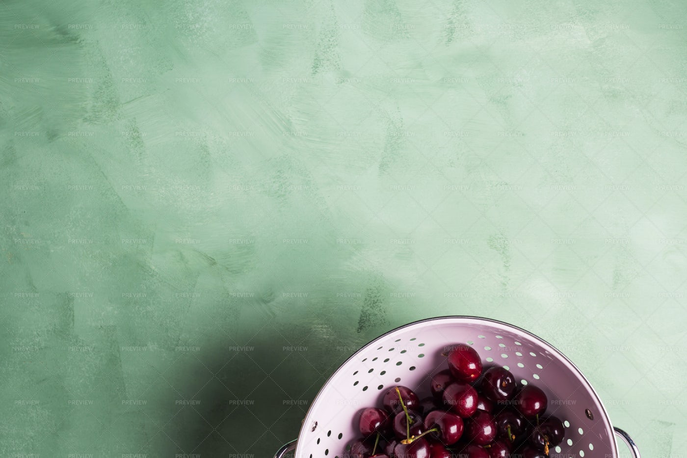 Fresh Summer Cherries On Green Stock Photos Motion Array