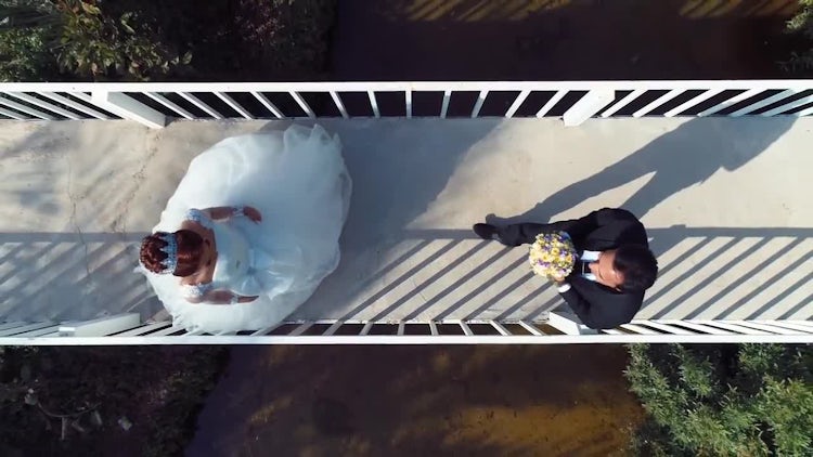 Bride And Groom Meet Halfway: Stock Video